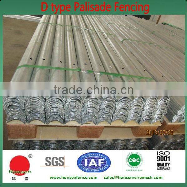 Palisade Fence, hot dip galvanized palisade fence, Powder coated Palisade fence, W Pale & D Pale, 2.75m width, 1.2 to 3m Height