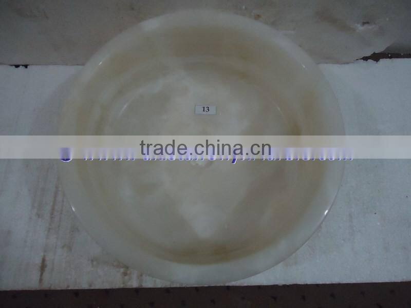 NICE & SHINE PURE WHITE ONYX ROUND BOWL SHAPED SINKS AND BASINS