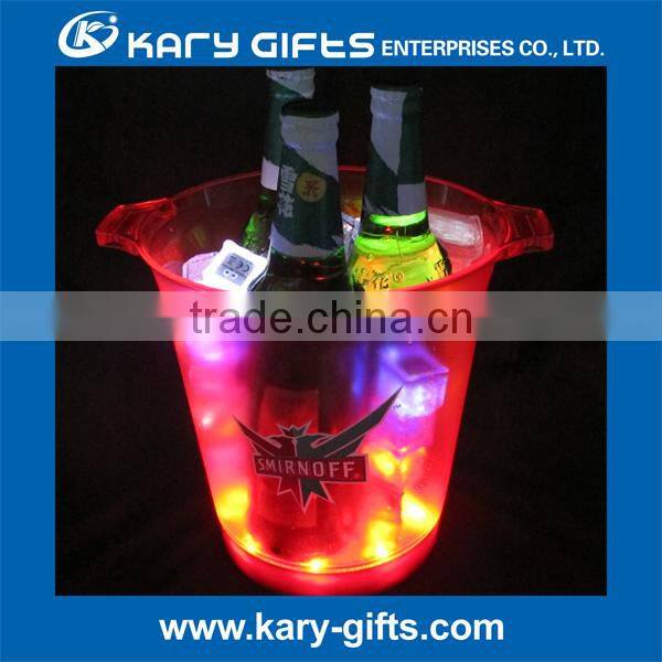 5L battery operated led ice bucket for beer; bar led ice bucket for beer