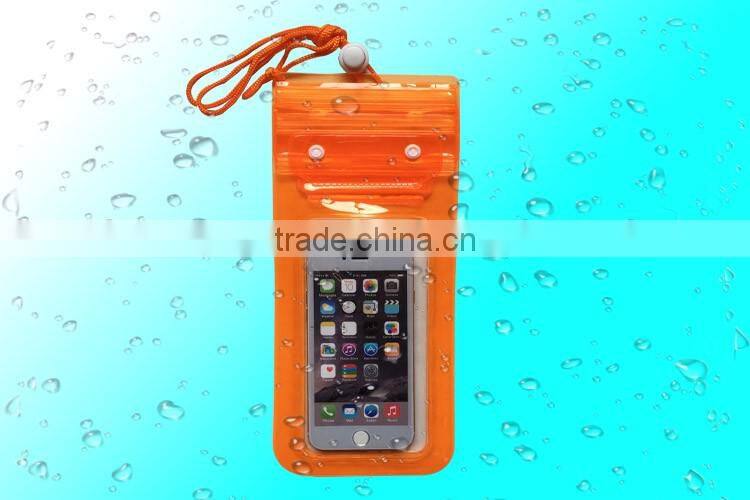 Eco-friendly waterproof plastic bag,PVC waterproof tablet bag with lanyard