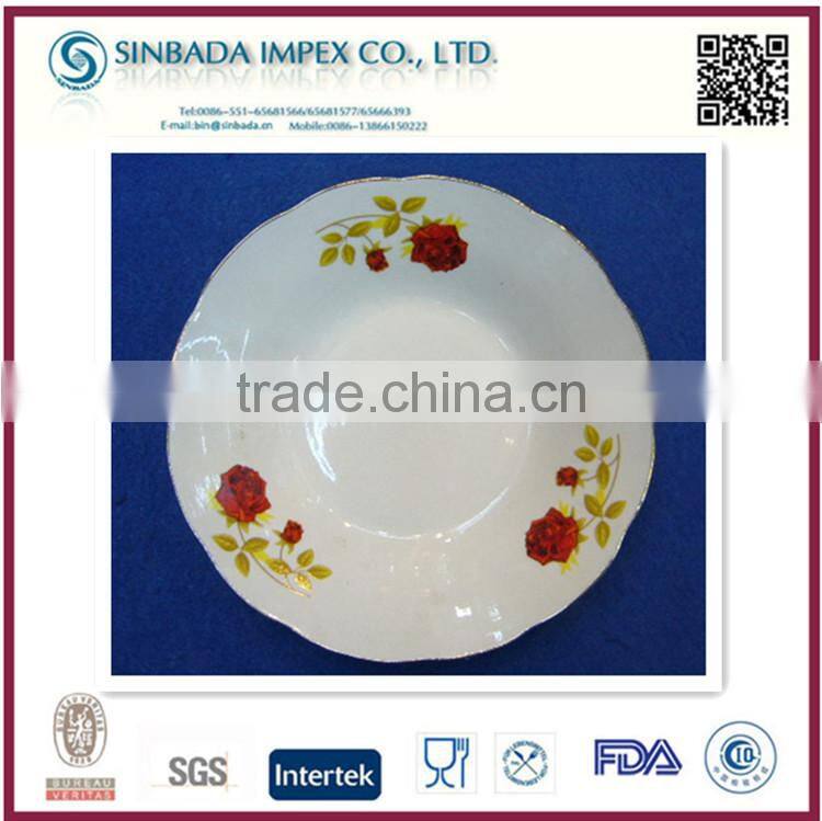 Ceramic Round Dinner Plates With Double Silver Lines Wholesale