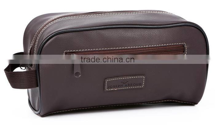 Store More Rectangle Shaving Brown Leather Customized Toiletry Bag