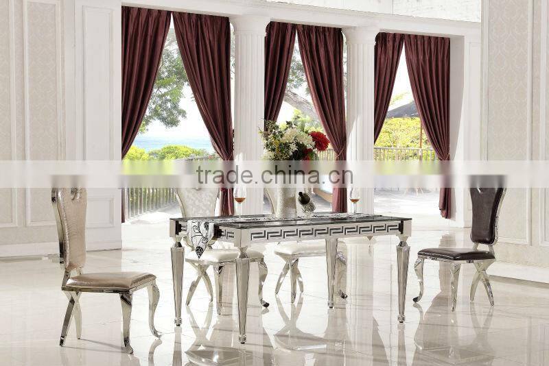 TH375 Comtemporary Tempered Glass Mirrored Dining Room Table