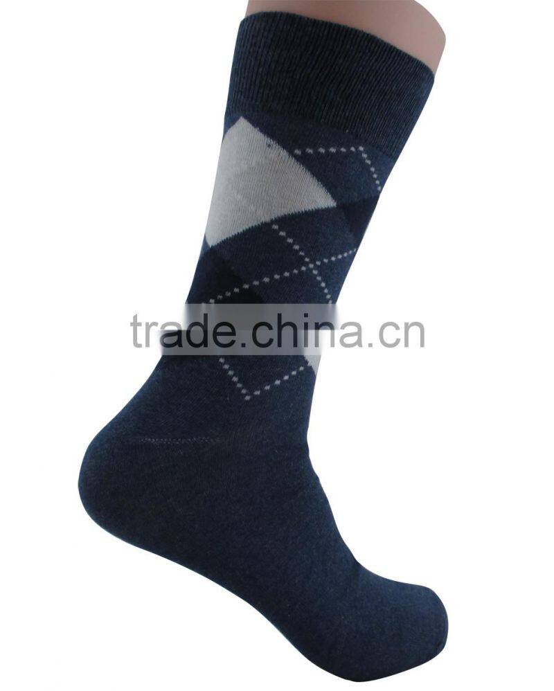 Men diamond dress design business argyle sock
