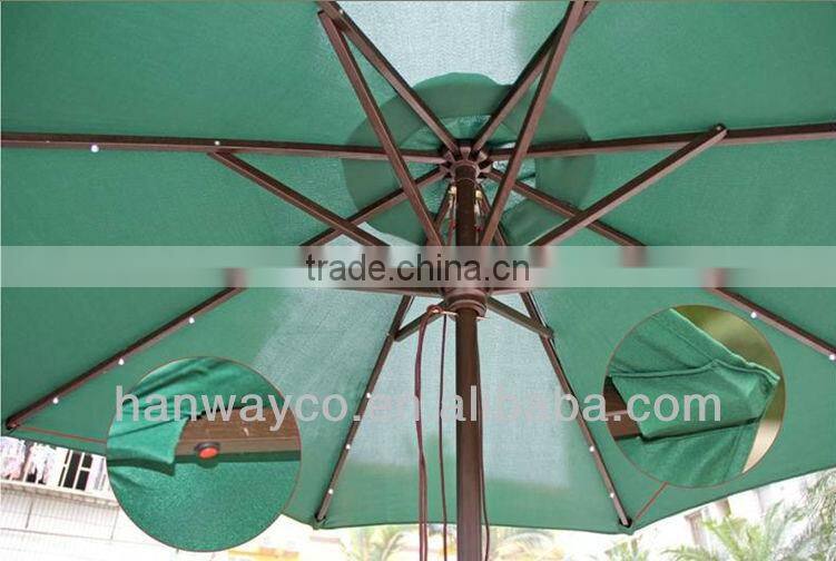 solar market wooden umbrella