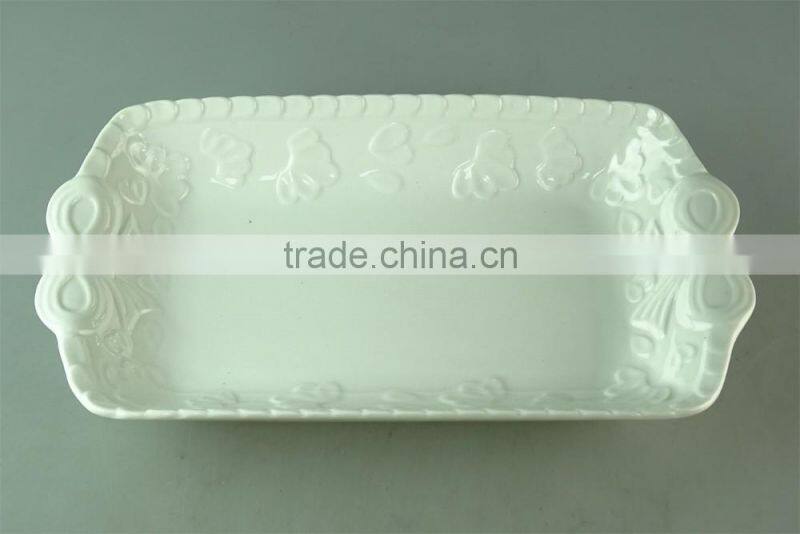 High Quality Decorative White Ceramic Dinner Plates For Restaurants