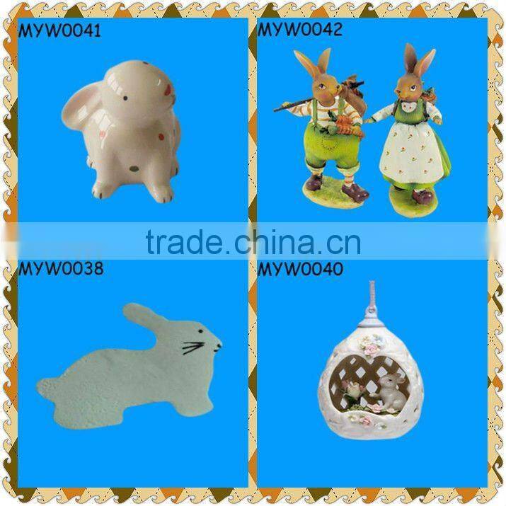 Pretty easter ceramic rabbit and cabbage