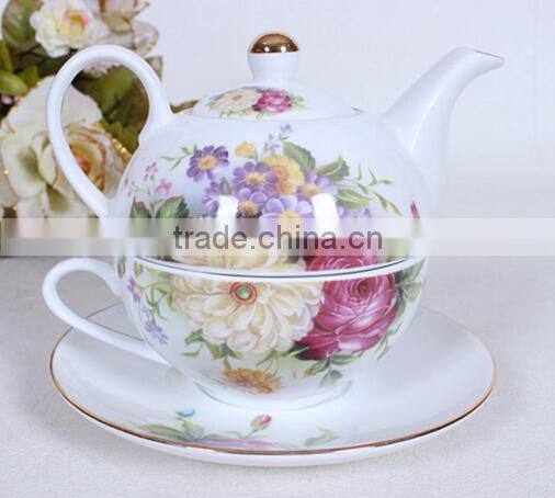 Porcelain top grade flower porcelain tea pot set for one, persian tea set, tea set for one person