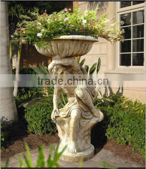 Hand Carved Granite Flower Pot