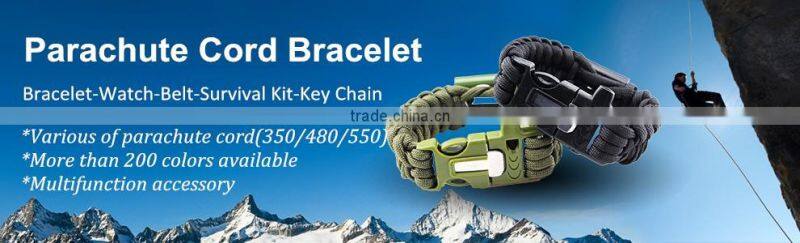 Military tactical survival fishing tools wrapped emergency paracord survival kit