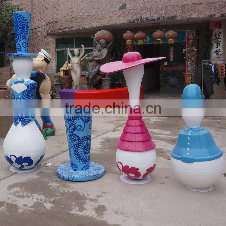 Outdoor modern fiberglass column decoration