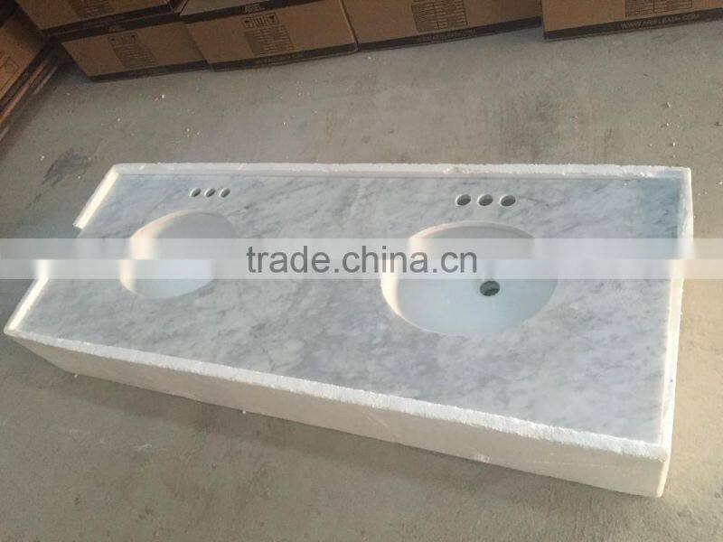 New Package Granite Vanity Top Carrara white with Ceramic Sink