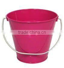 Red Metal Children Bucket With Handle
