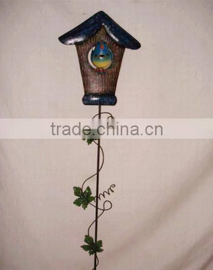 YS88314 unique bird room iron garden stick made in Xiamen with size 9*3.5*39.25"