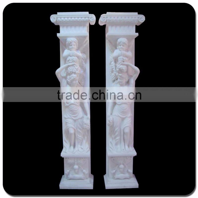 Decorative columns stone carving statue roman square pillar design