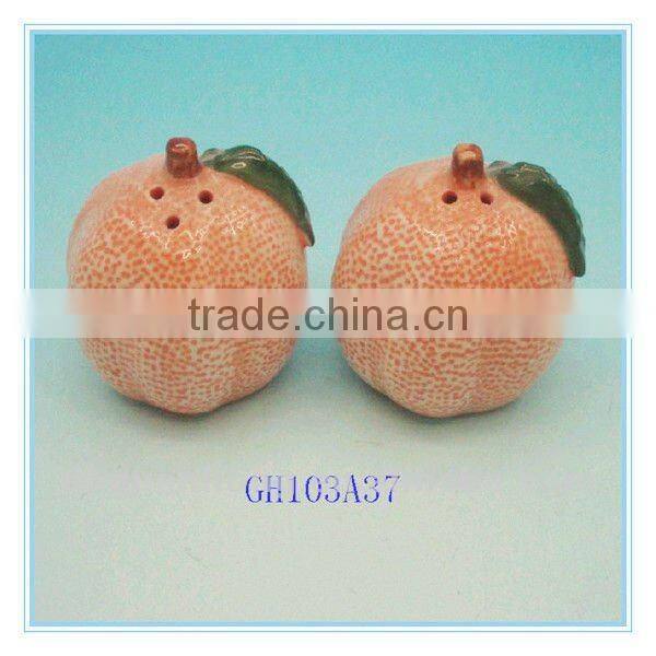Mini pear shape ceramic salt and pepper shaker