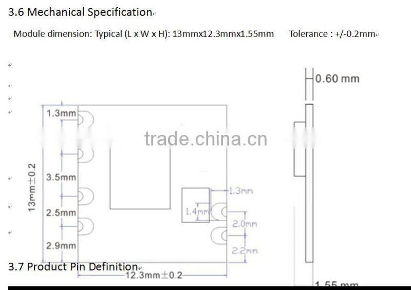 RTL8188ETV WIFI module wireless module tablet dedicated signal receiver module BL-R8188EU1-ETV-2.7