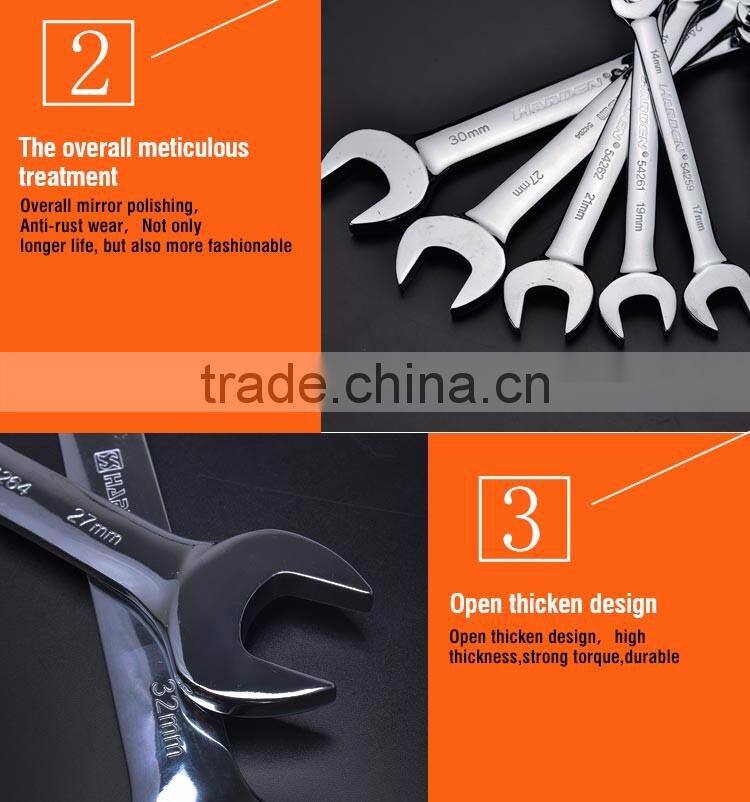 10 pcs double open wrench Chrome Vanadium handle tools spanner set