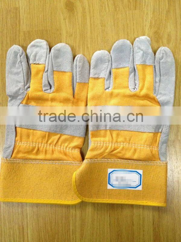 Safety Cow Split Leather Working Gloves From Guangzhou Supplier