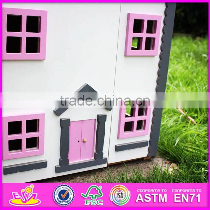 2016 Hot Item kids wooden small toy house, top fashion baby wooden small toy house W06A154