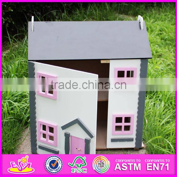 2016 Hot Item kids wooden small toy house, top fashion baby wooden small toy house W06A154