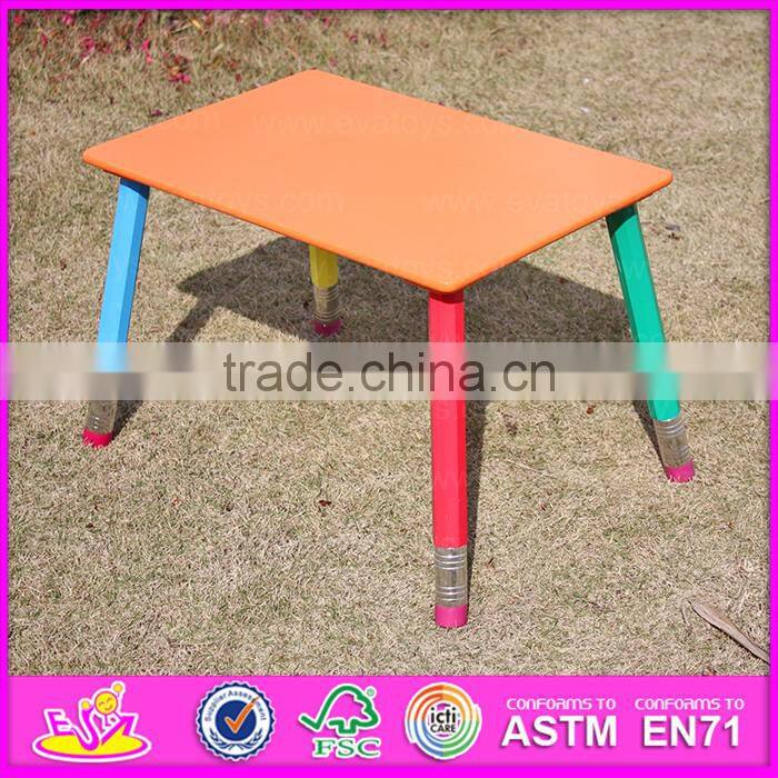 2015 MDF kids study desk chair in pencil design,Portable folding table chair set,Hot sale wooden study table and chair WO8G106