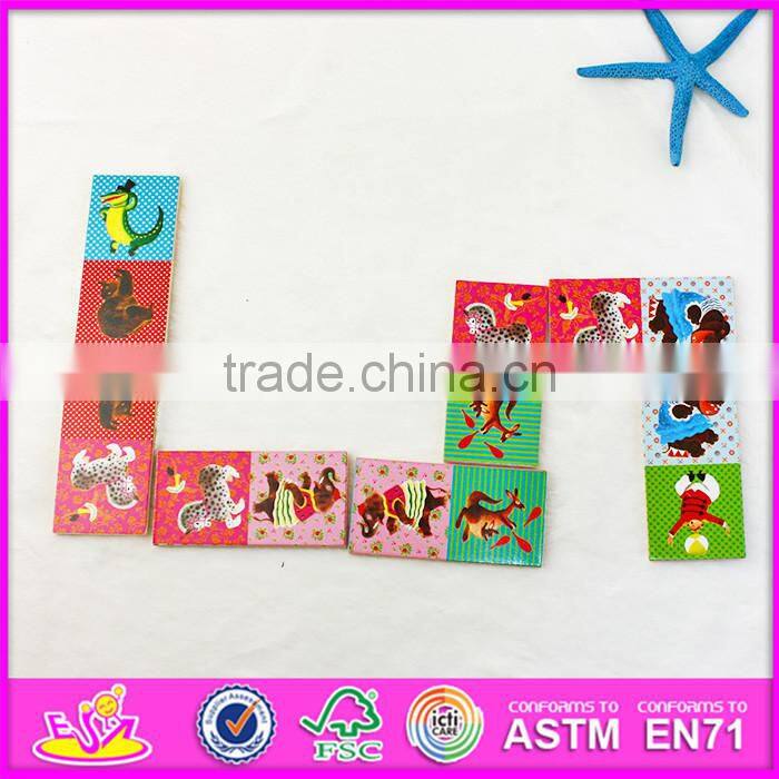 2016 hot sale educational children wooden domino blocks W15A066