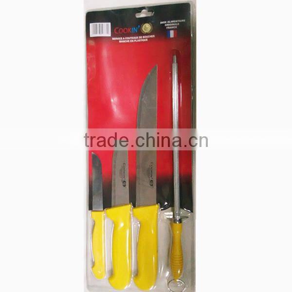 KN3220 Set of 6 pcs colourful plastic handle cheap kitchen knife