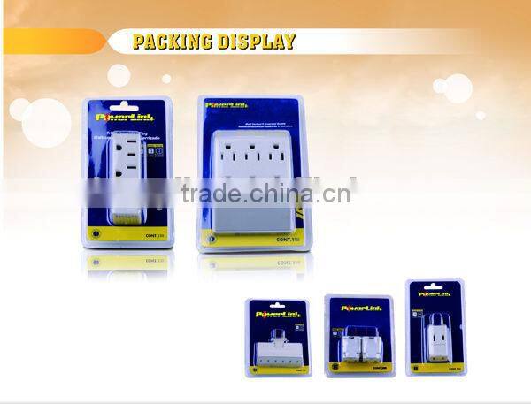 S60004 FROM 1 ONE TO THREE 3-OUTLET MULTIPLE RECEPTACLE WALL SOCKET PLUG AC TAP ADAPTER