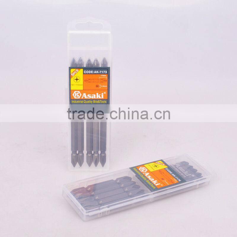 Double end screwdriver bits phillip and flat double head