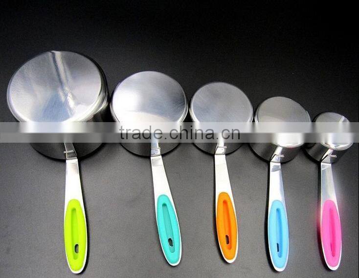 Hight quality 5pcs measuring cups with silicone handle