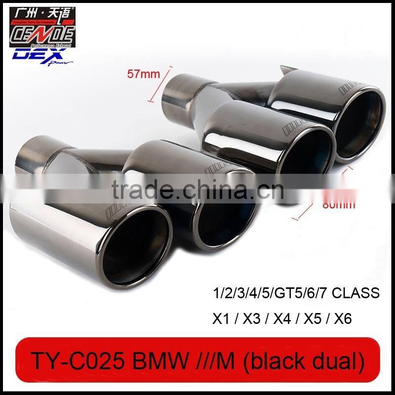auto tuning stainless exhaust tips laser M black color for bmw