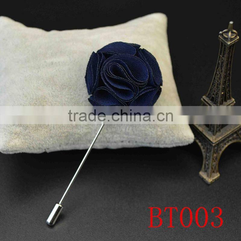 Manfacuter stock various colors men custom fabric flower pins for dressing