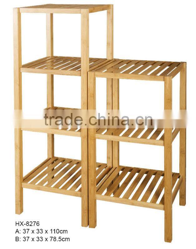 multilateral combination slotted bamboo display shelf