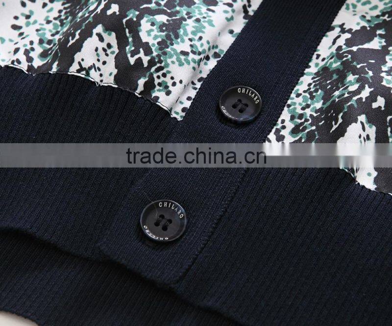 100% fine cotton mens knitwear cardigan