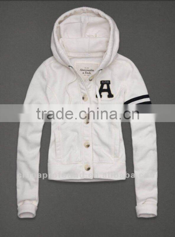 China garment factory custom logo button up women's slim fit hoodie