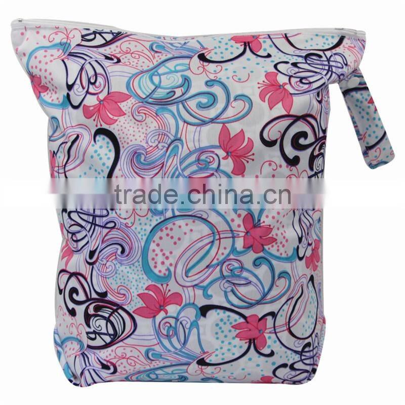 Printed Diaper WetBags, Waterproof & Light in Weight, Diaper Bag with Two Pockets