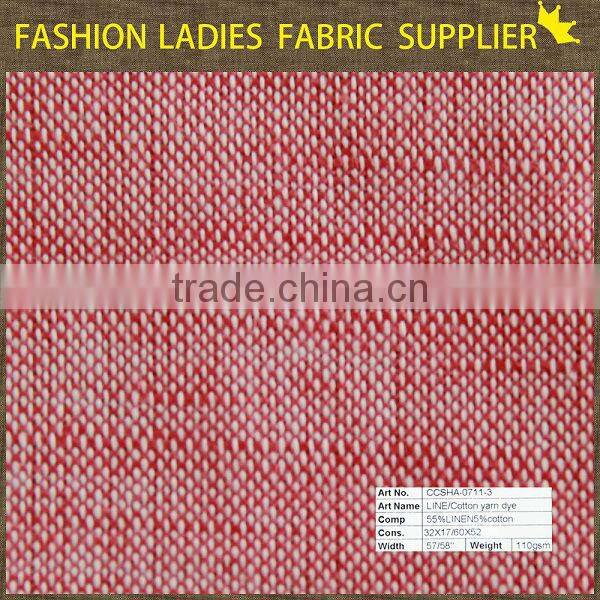 shaoxing cicheng fashion cotton linen fabric, linen pants skirt