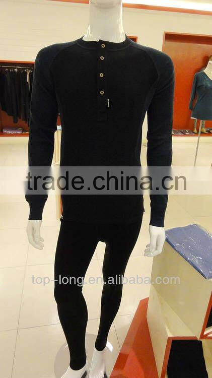 100% merino wool thermal underwear of man body sculpting set