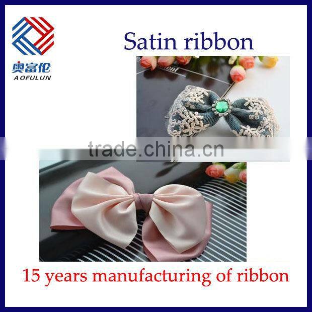 Factory supplier popular polyester satin ribbon for kids hair bows