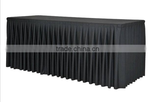 Knitted table skirting, Knitted fitted table cover, wrinkle-free table cloth