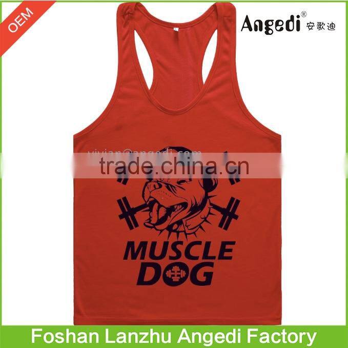 Weightlifting print Gym Stringer Men Bodybuilding Tank Top and Fitness Sports Vests Cotton Singlets Muscle Tops