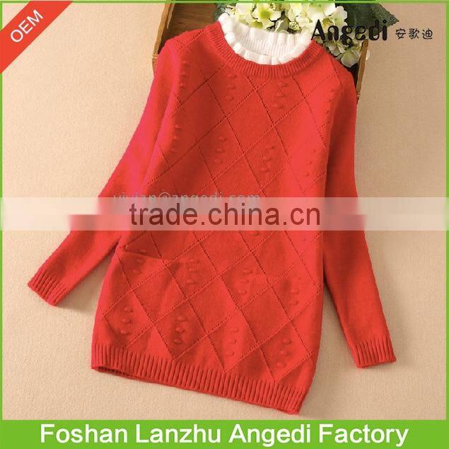 OEM supply Girls winter clothing thermal dress Hoodless Sweater Dress for girl 2-14yrs