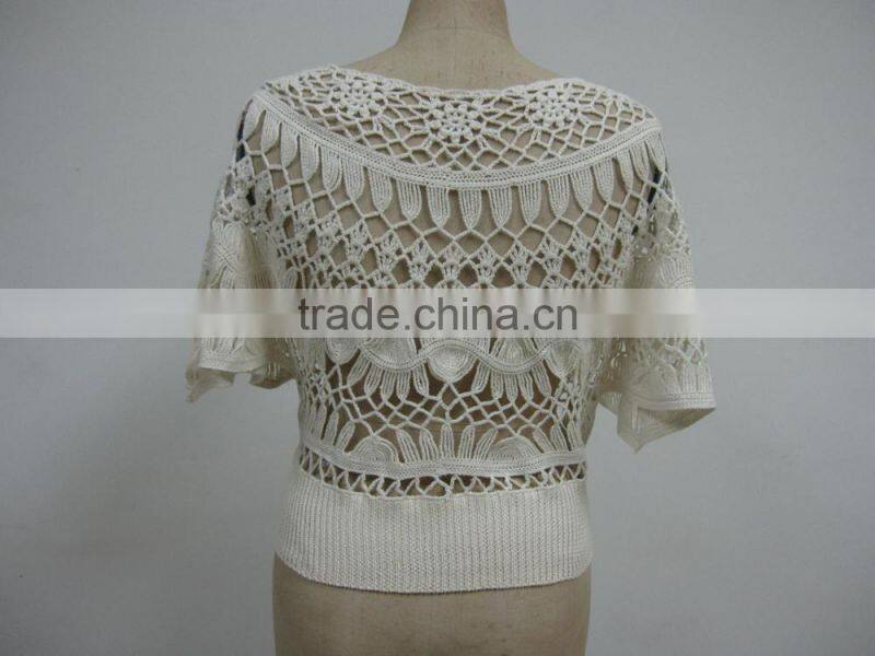 garment manufacturer ladies crochet popular batwing sleeve top