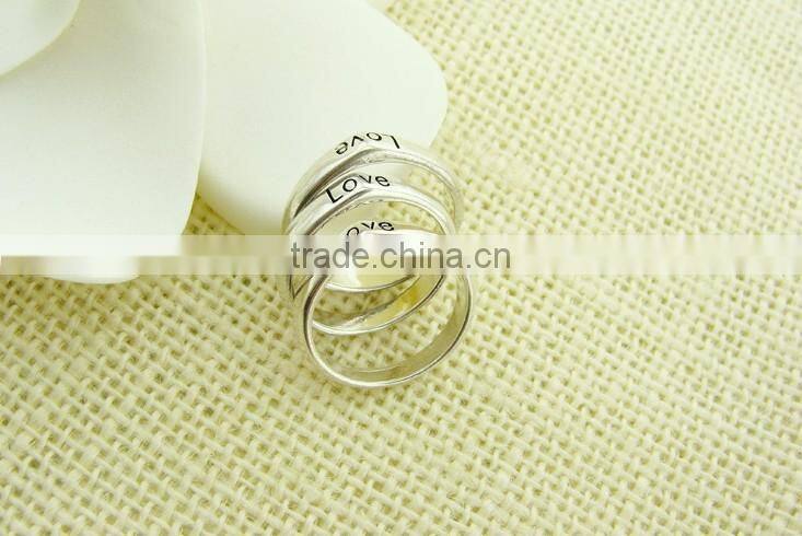 Ladies silver round love wedding ring for couple in love