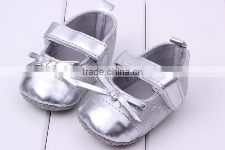baby sliver PU leather shoes 2014 New Arrival baby shoe kids shoes wholesale