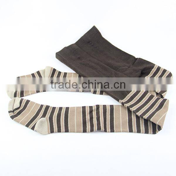 Customized kids pantyhose tights with stripes in brown