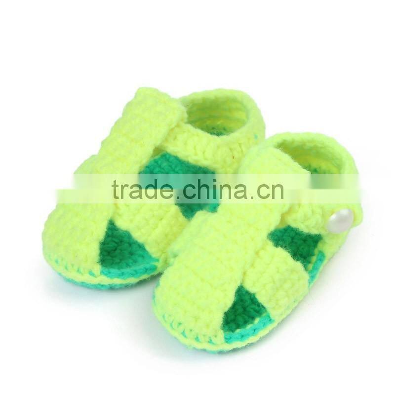 Handmade blue baby sandals crochet baby shoes LBS20151223-62
