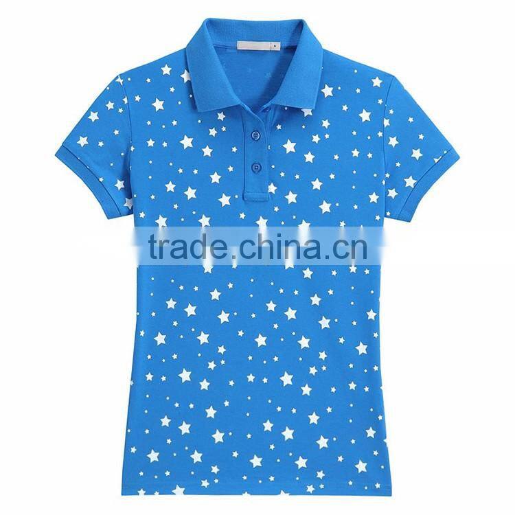 China factory ladies blank new design cheap polo shirt 100% polyester