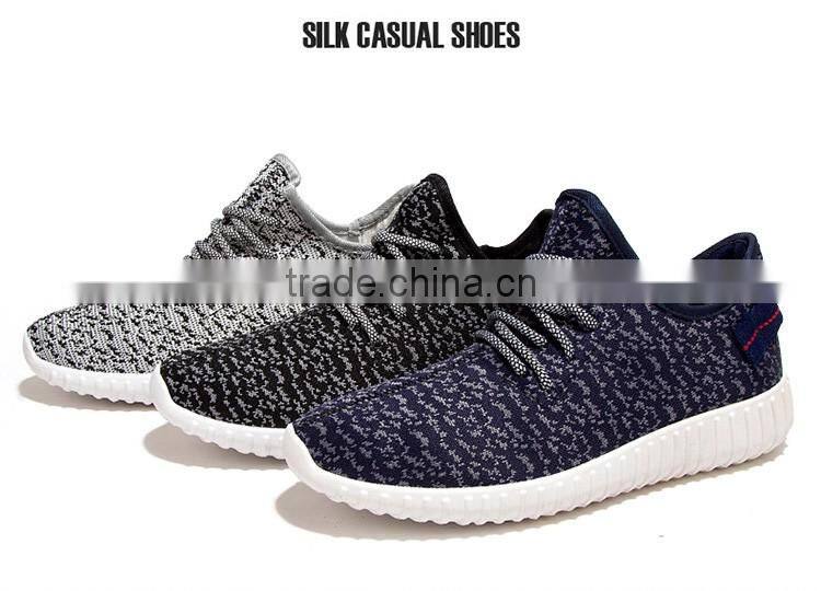 Hot Sale Man Running Breathable Shoe With No Brand Flyknit Fabric Casual Shoes